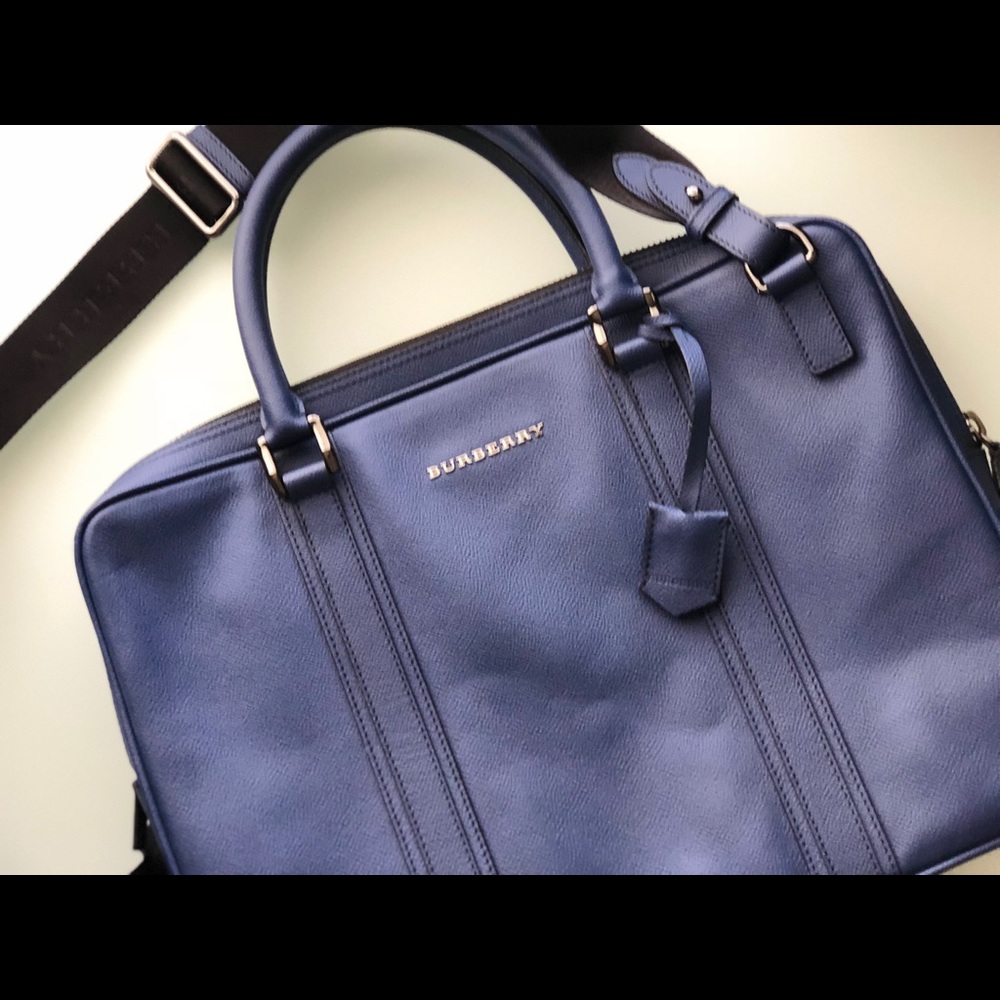 Men’s Burberry briefcase in deep blue